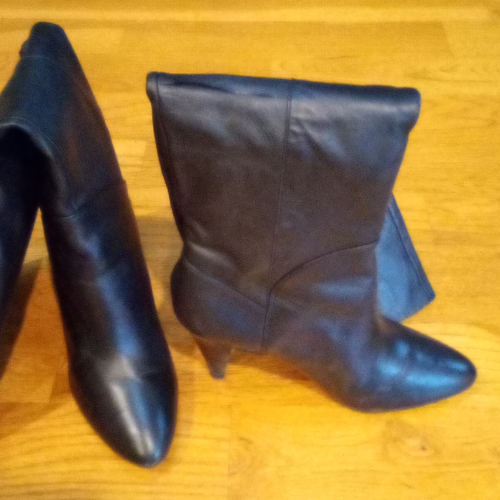 Black leather boots